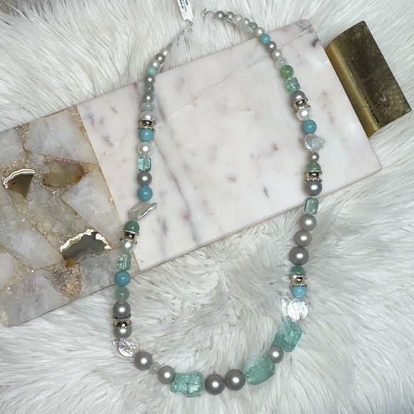 🩵HP 🐳 RARE! ALEXIS BITTAR LARGE BAUBLE NECKLACE Freshwater Pearl Statement Piece - Picture 1 of 11
